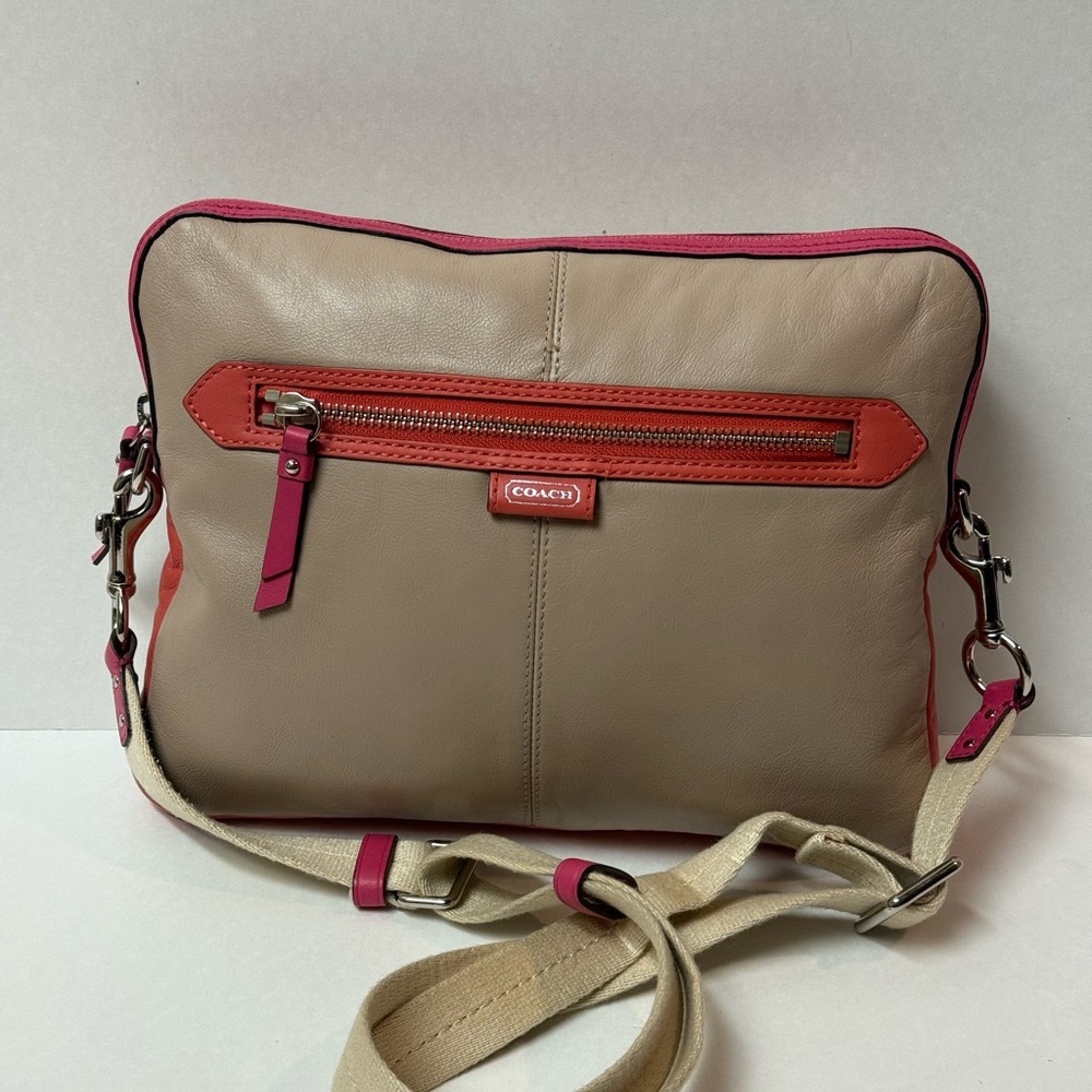 Coach Tan and Pink Crossbody Bag